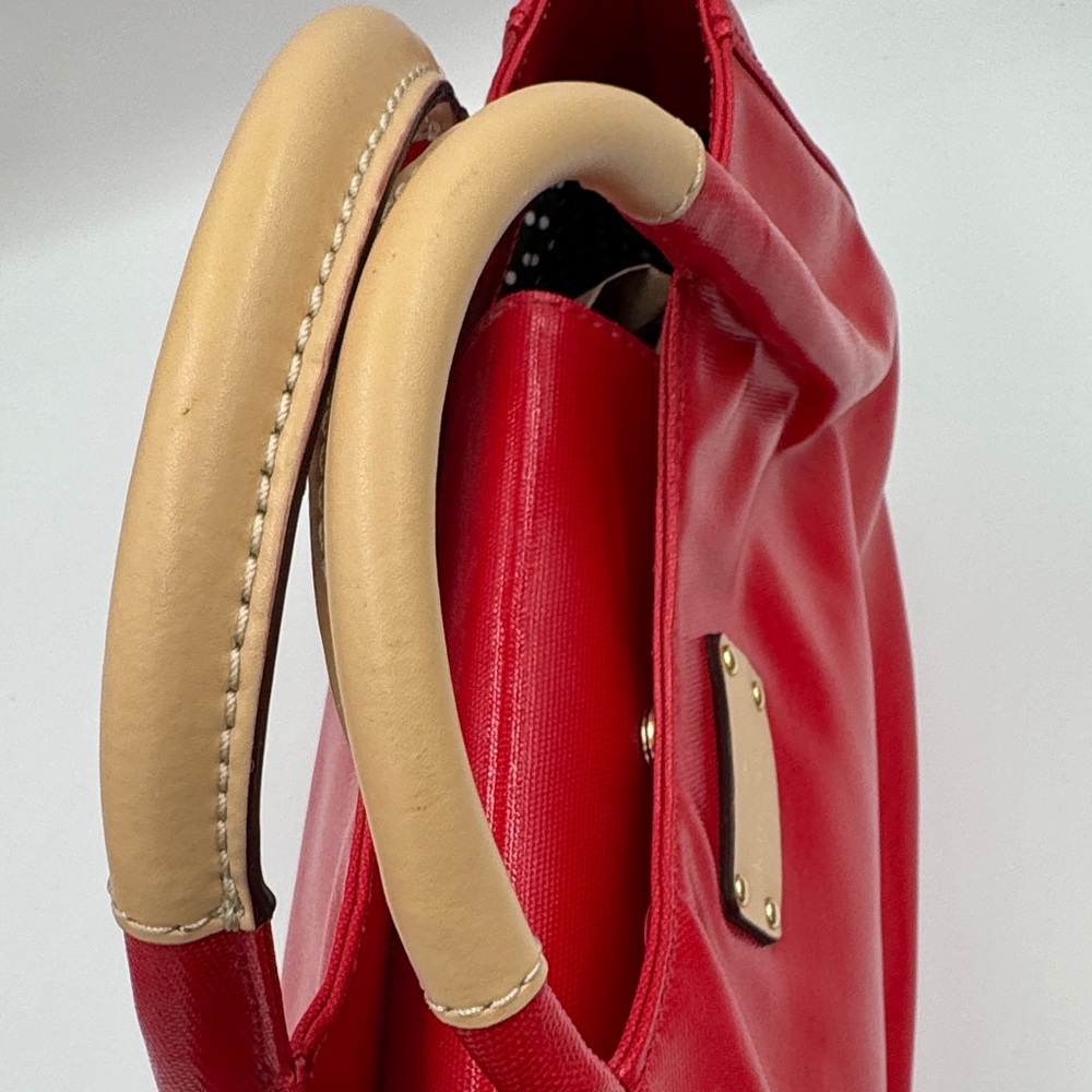 Kate Spade Red Tote with Cream Handles - Picture 9 of 11